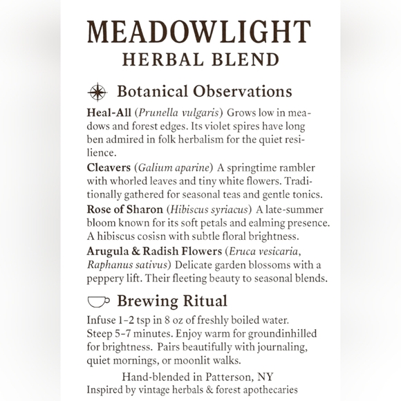 Meadowlight Herbal Blend Loose Leaf Tea | Caffeine-Free Wildflower Infusion - Picture 4 of 6